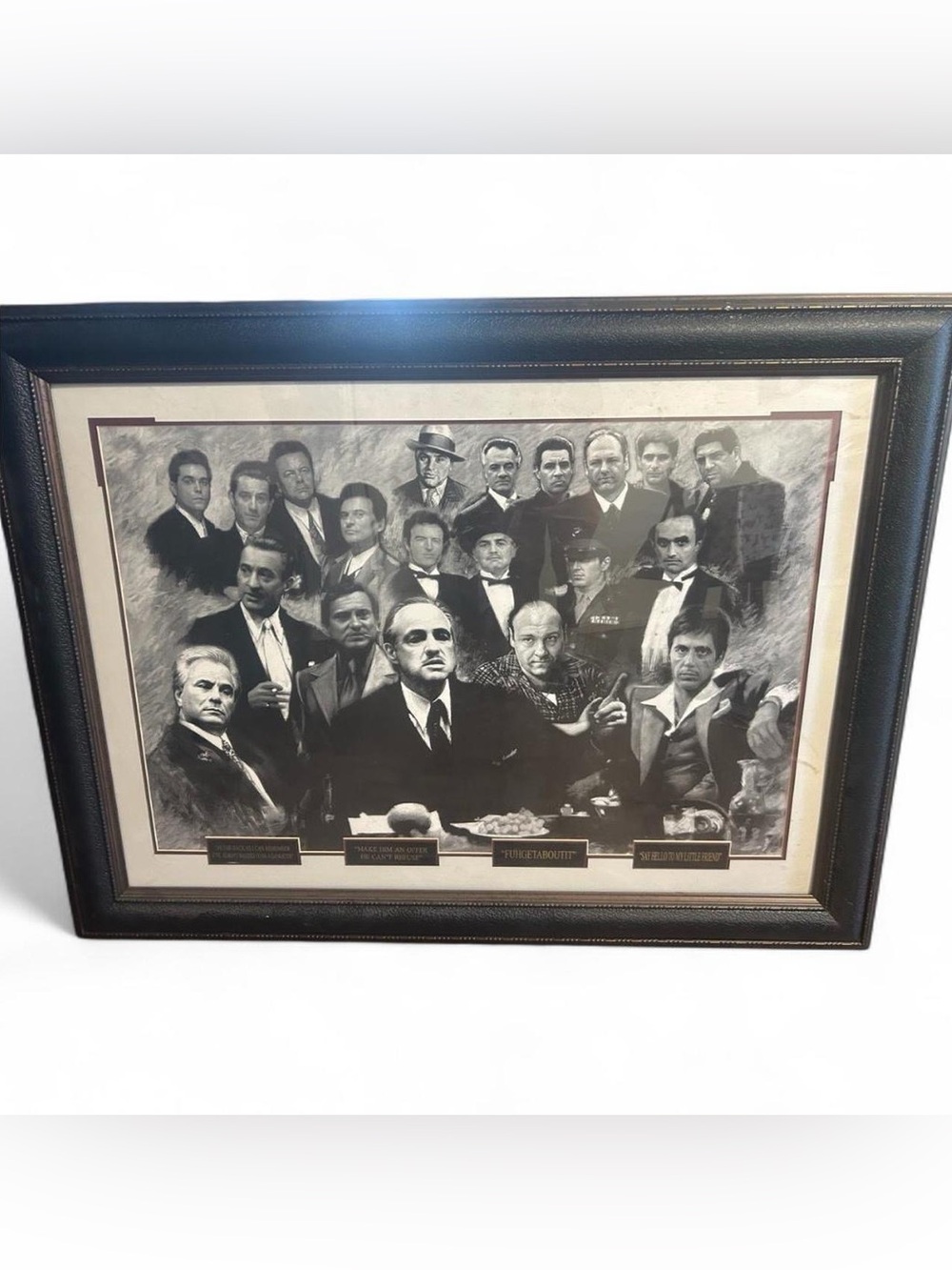 Millionaire Gallery Framed Mob Legends Print Godfather Sopranos Scarface 40x30